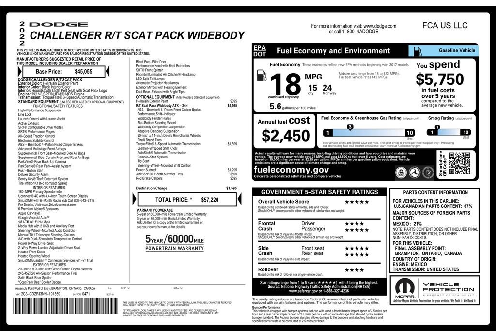 Used 2022 Dodge Challenger R/T Scat Pack RWD image 41