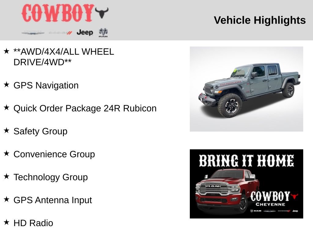 Used 2025 Jeep Gladiator Rubicon w/ Safety Group AWD/4WD image 5