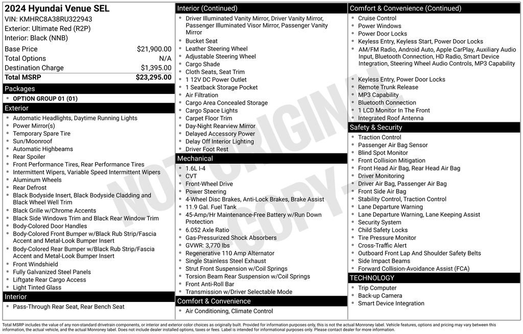 Used 2024 Hyundai Venue SEL image 20