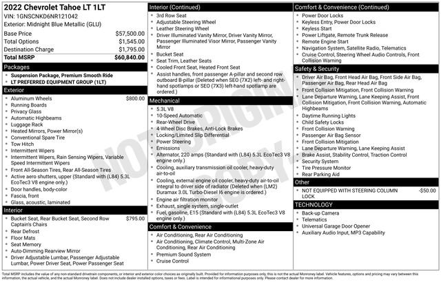 Certified 2022 Chevrolet Tahoe LT RWD image 27