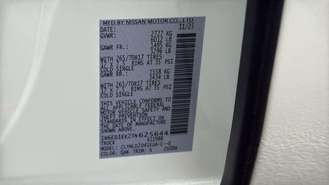 New 2026 Nissan Frontier PRO-4X w/ Pro-4x Convenience Package image 30