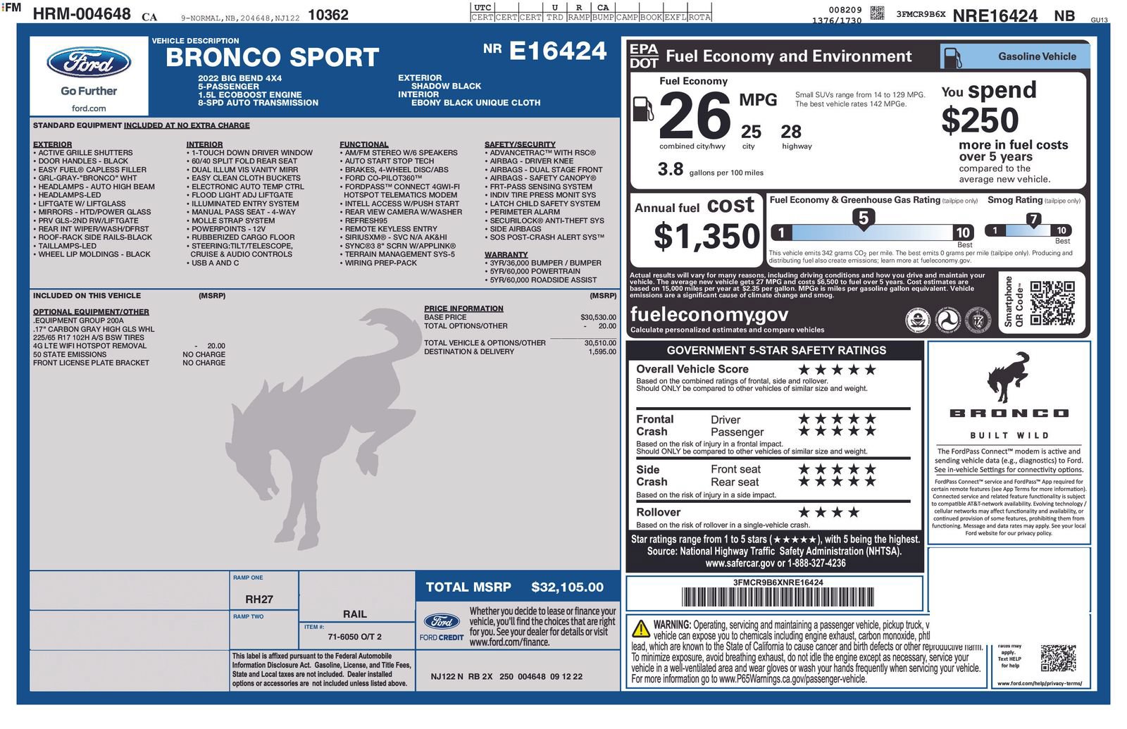 Used 2022 Ford Bronco Sport Big Bend AWD/4WD image 5