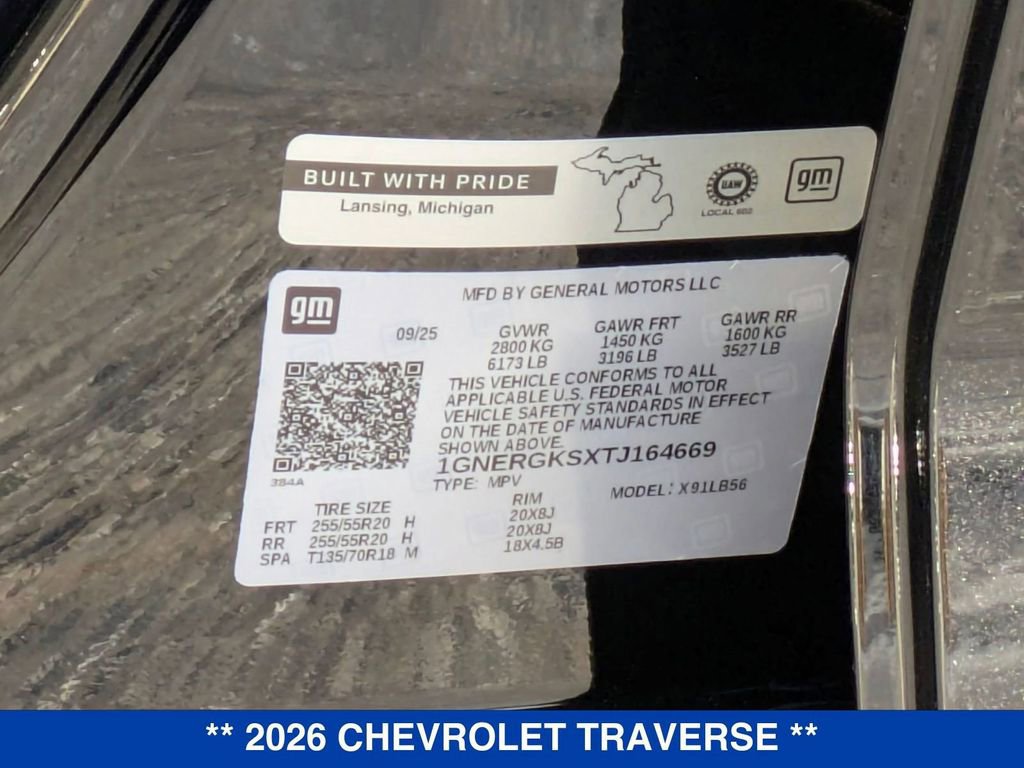 New 2026 Chevrolet Traverse LT w/ Sun and Wheel Package FWD image 43