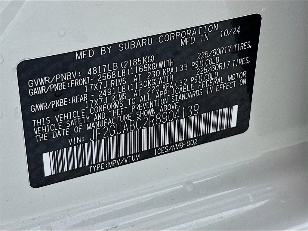 Used 2024 Subaru Crosstrek 2.0i w/ Crosstrek Mirror Package image 27