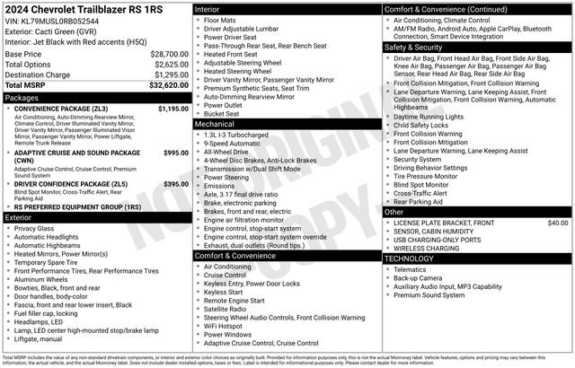 Used 2024 Chevrolet TrailBlazer RS w/ Convenience Package AWD/4WD image 12