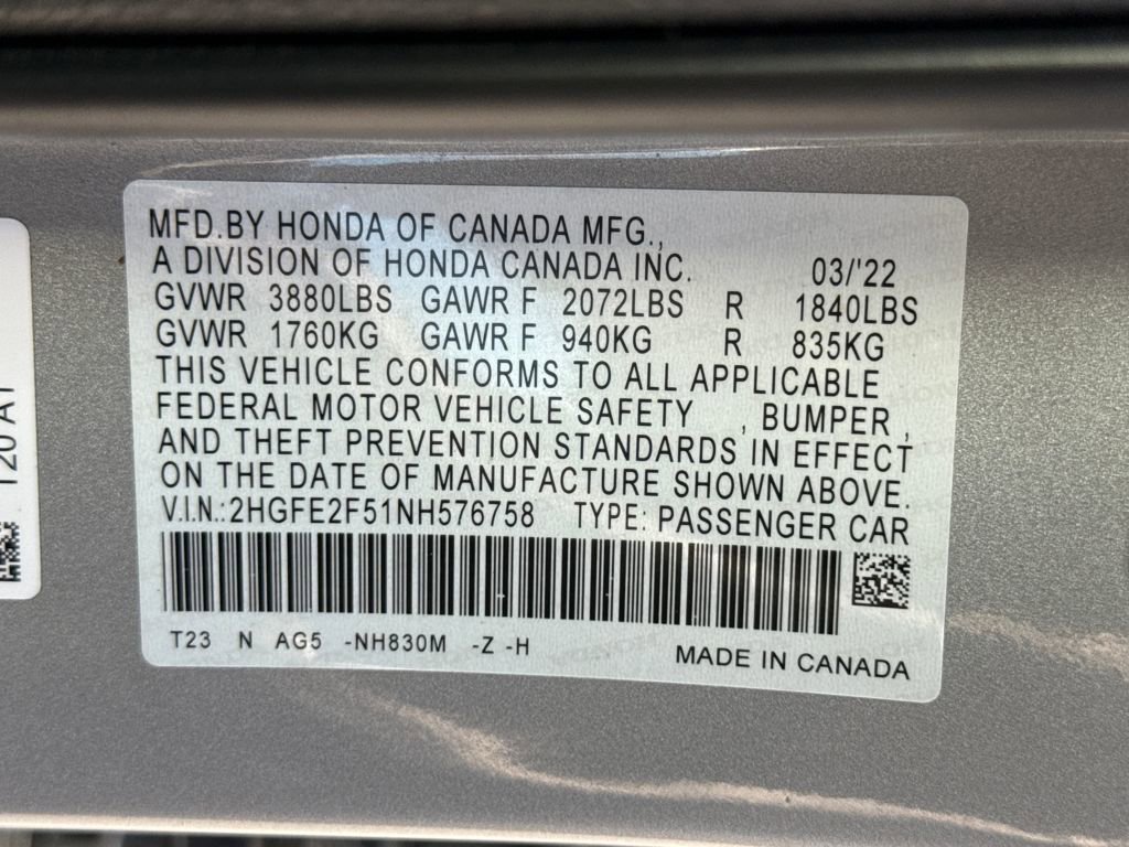 Used 2022 Honda Civic Sport image 30