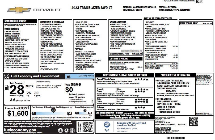 Used 2023 Chevrolet TrailBlazer LT w/ Convenience Package image 5