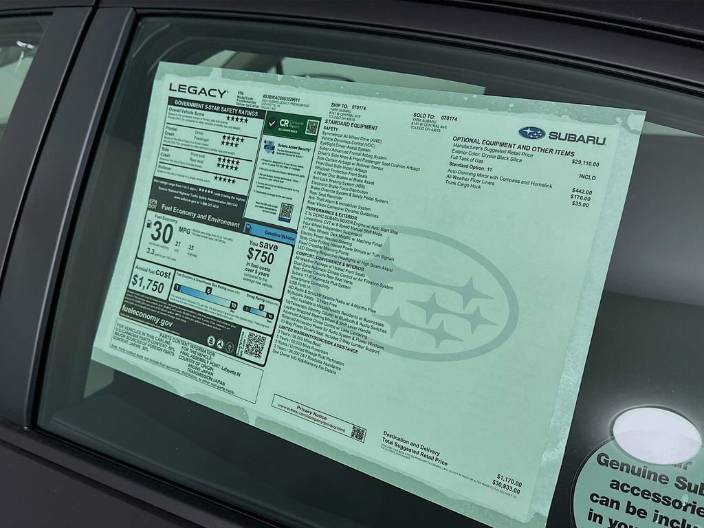 New 2025 Subaru Legacy Premium image 12