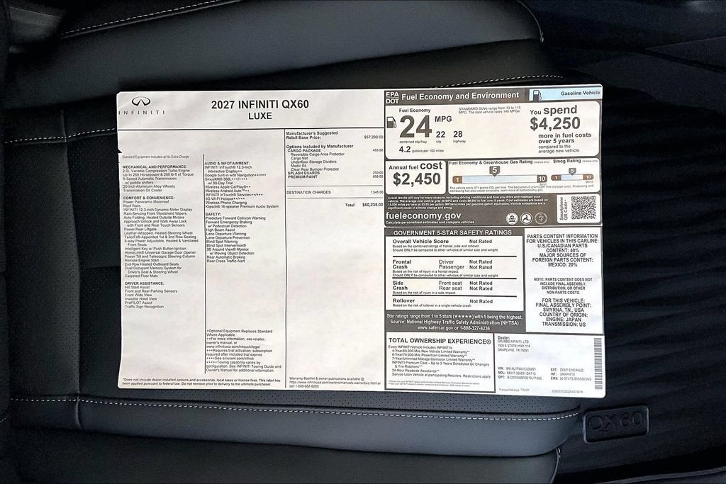 New 2027 INFINITI QX60 Luxe w/ Cargo Package FWD image 36