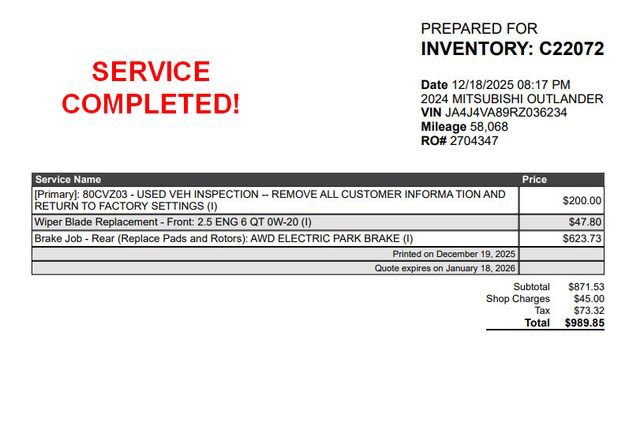 Used 2024 Mitsubishi Outlander SE image 52