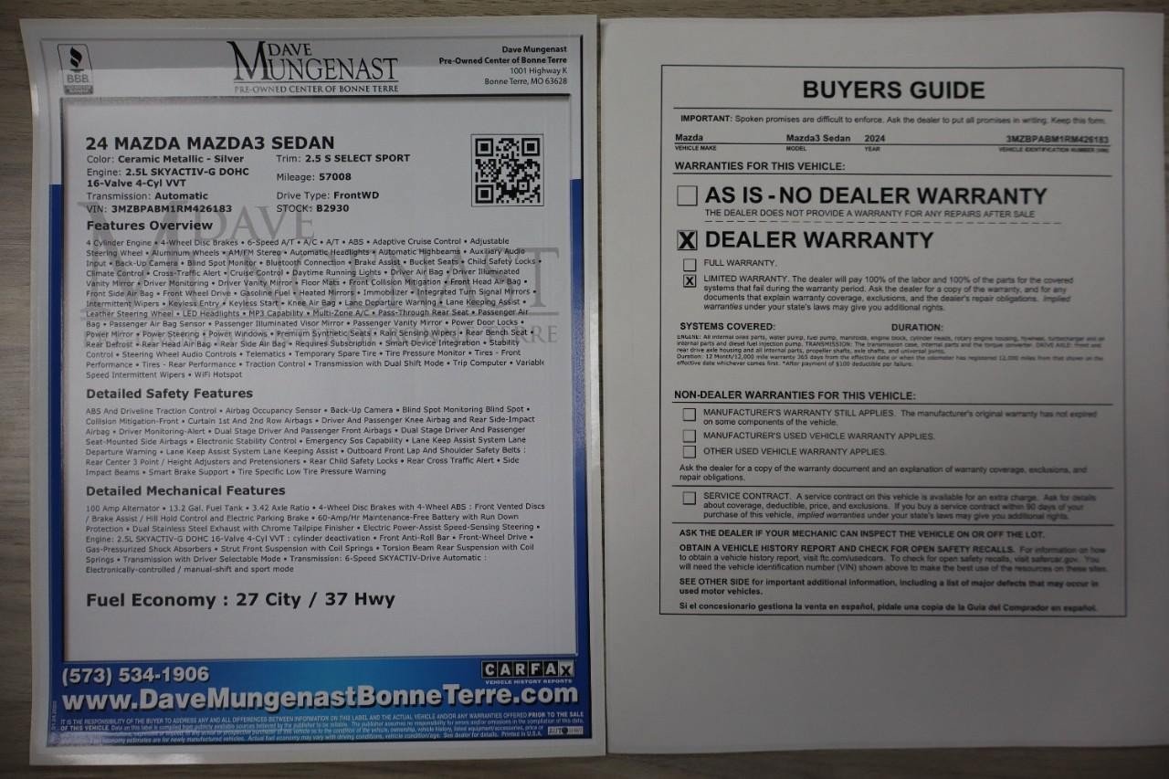 Used 2024 MAZDA MAZDA3 s FWD image 27