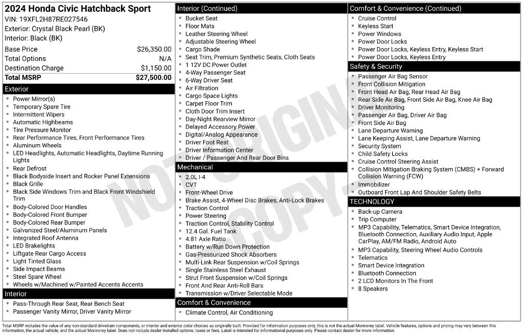 Certified 2024 Honda Civic Sport image 18
