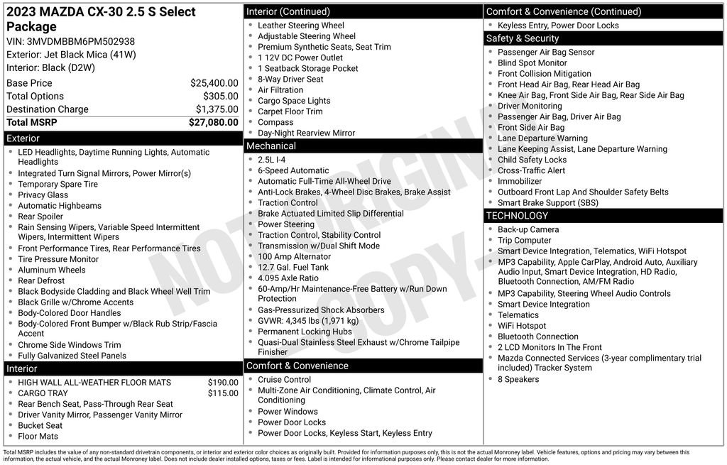 Certified 2023 MAZDA CX-30 AWD 2.5 S w/ Select Package image 39