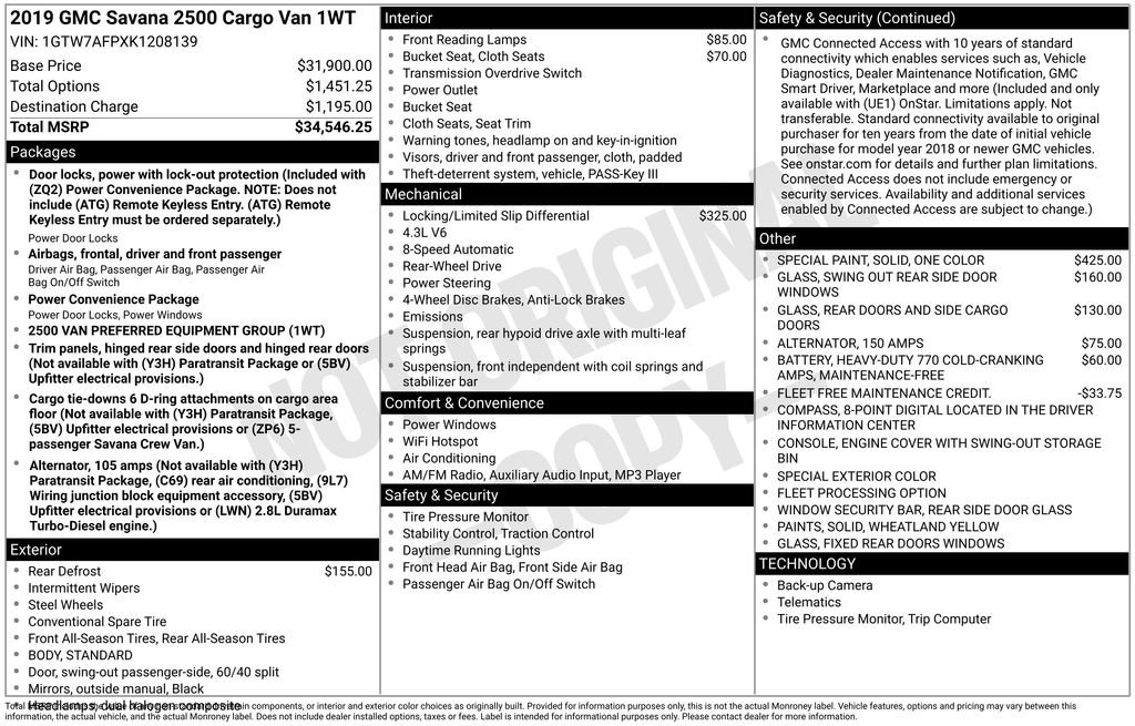 Used 2019 GMC Savana 2500 Work Van image 5