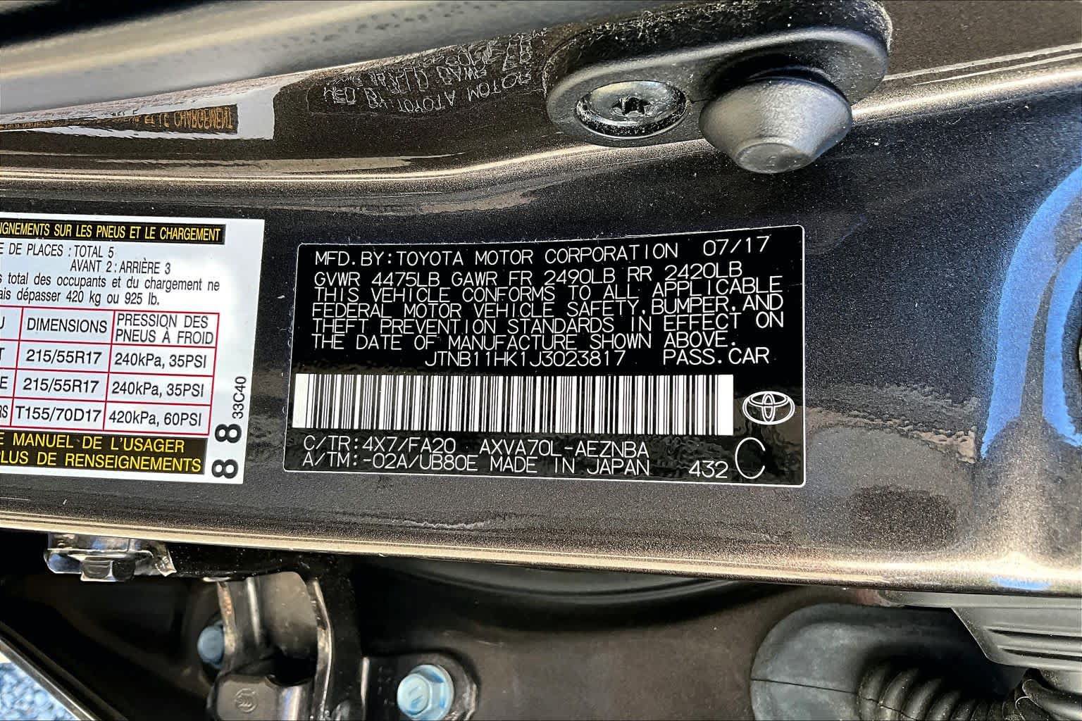 Used 2018 Toyota Camry LE FWD image 34