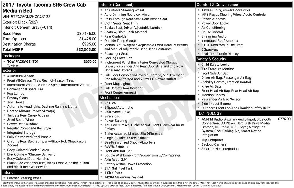 Used 2017 Toyota Tacoma SR5 w/ Tow Package image 5