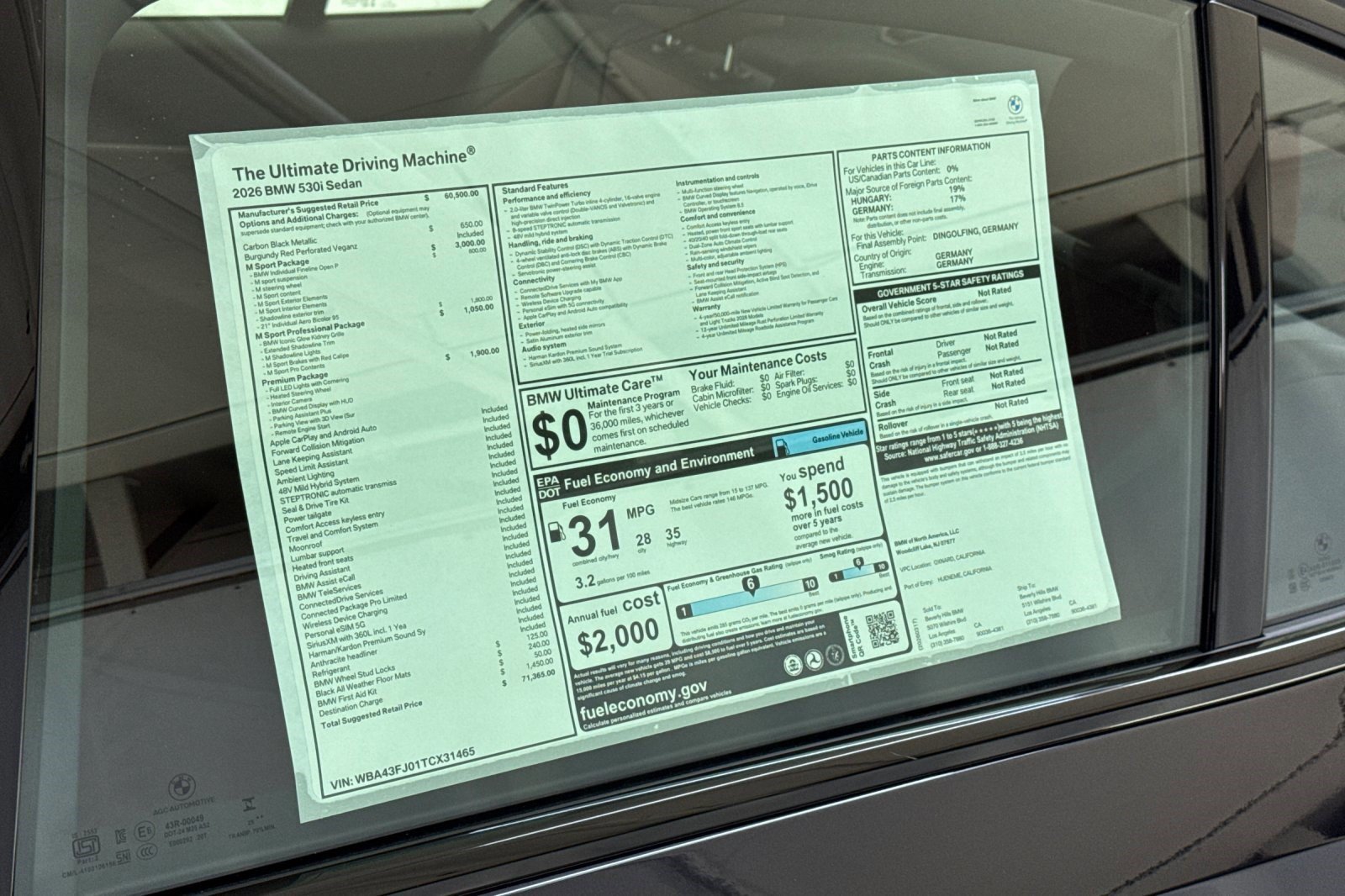 Used 2026 BMW 530i w/ M Sport Package RWD image 29