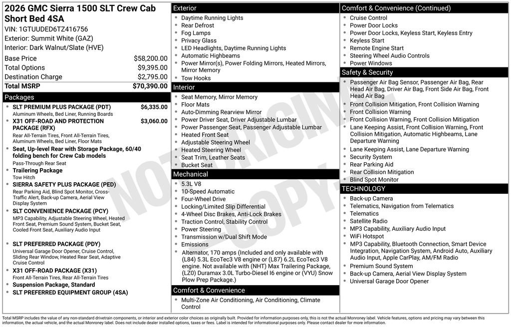 New 2026 GMC Sierra 1500 SLT w/ SLT Premium Plus Package AWD/4WD image 11