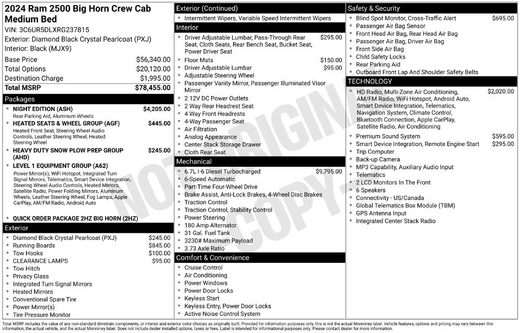 Used 2024 RAM 2500 Big Horn w/ Night Edition AWD/4WD image 35