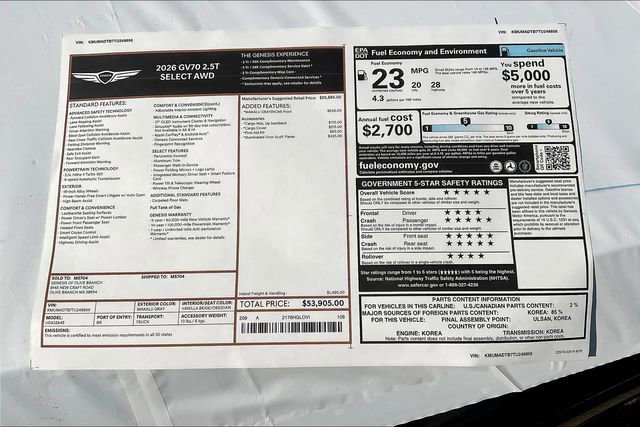 New 2026 Genesis GV70 2.5T Select image 13