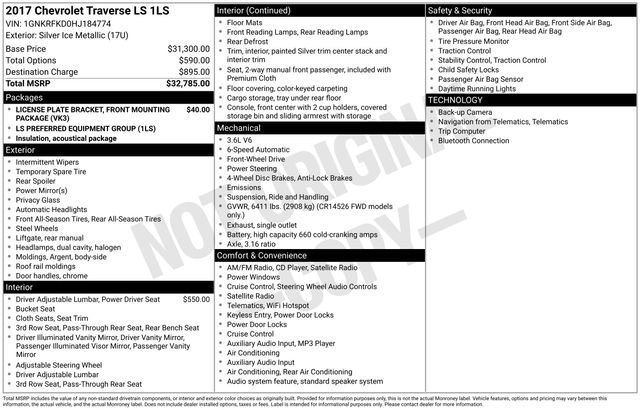 Used 2017 Chevrolet Traverse LS image 4