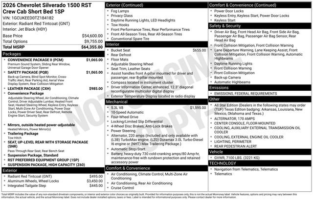 New 2026 Chevrolet Silverado 1500 RST w/ Safety Package image 2