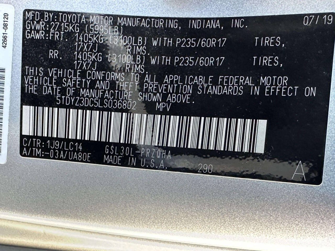 Used 2020 Toyota Sienna XLE FWD image 24