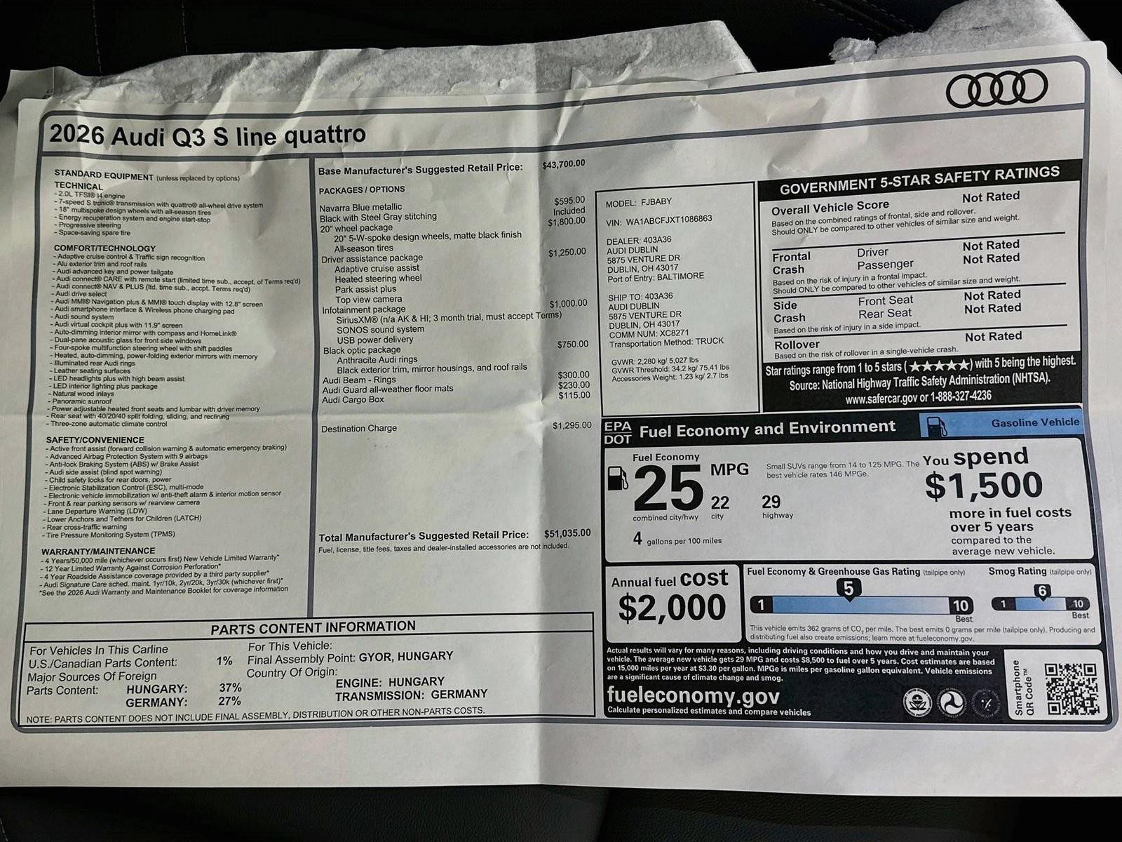 New 2026 Audi Q3 quattro 2.0T AWD/4WD image 47