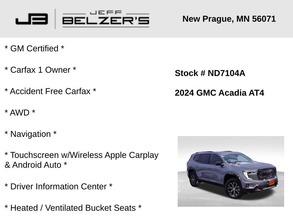 Certified 2024 GMC Acadia AT4 w/ Super Cruise Package image 2