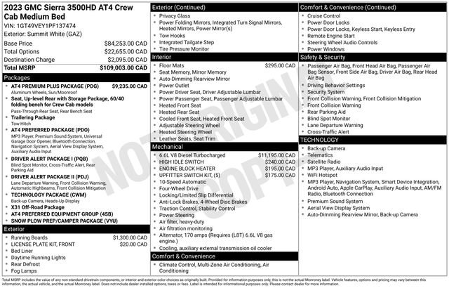 Used 2023 GMC Sierra 3500 AT4 w/ AT4 Premium Plus Package AWD/4WD image 13