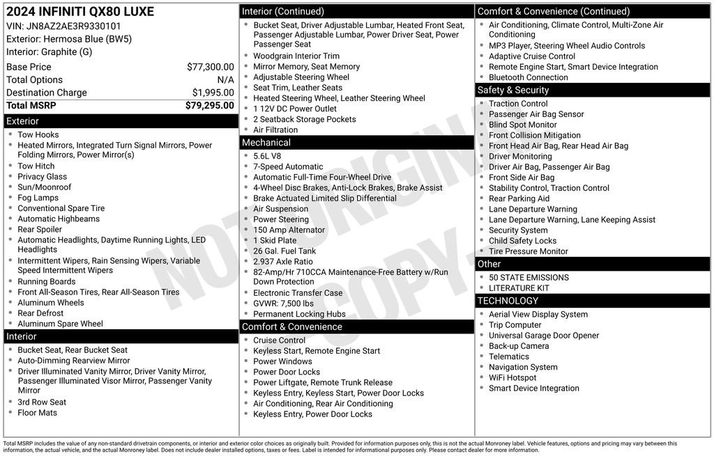 Used 2024 INFINITI QX80 Luxe image 42