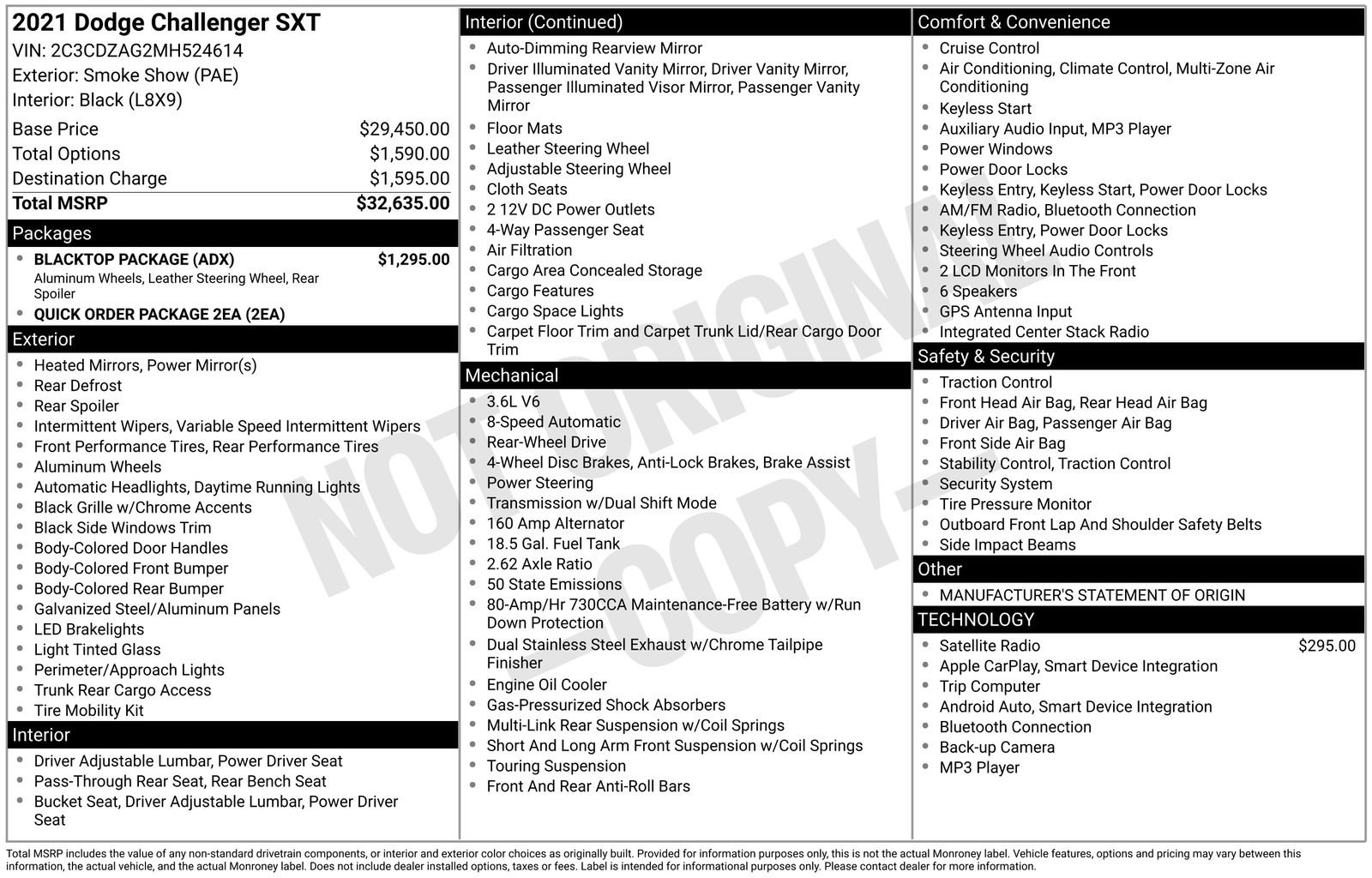 Used 2021 Dodge Challenger SXT w/ Blacktop Package image 39