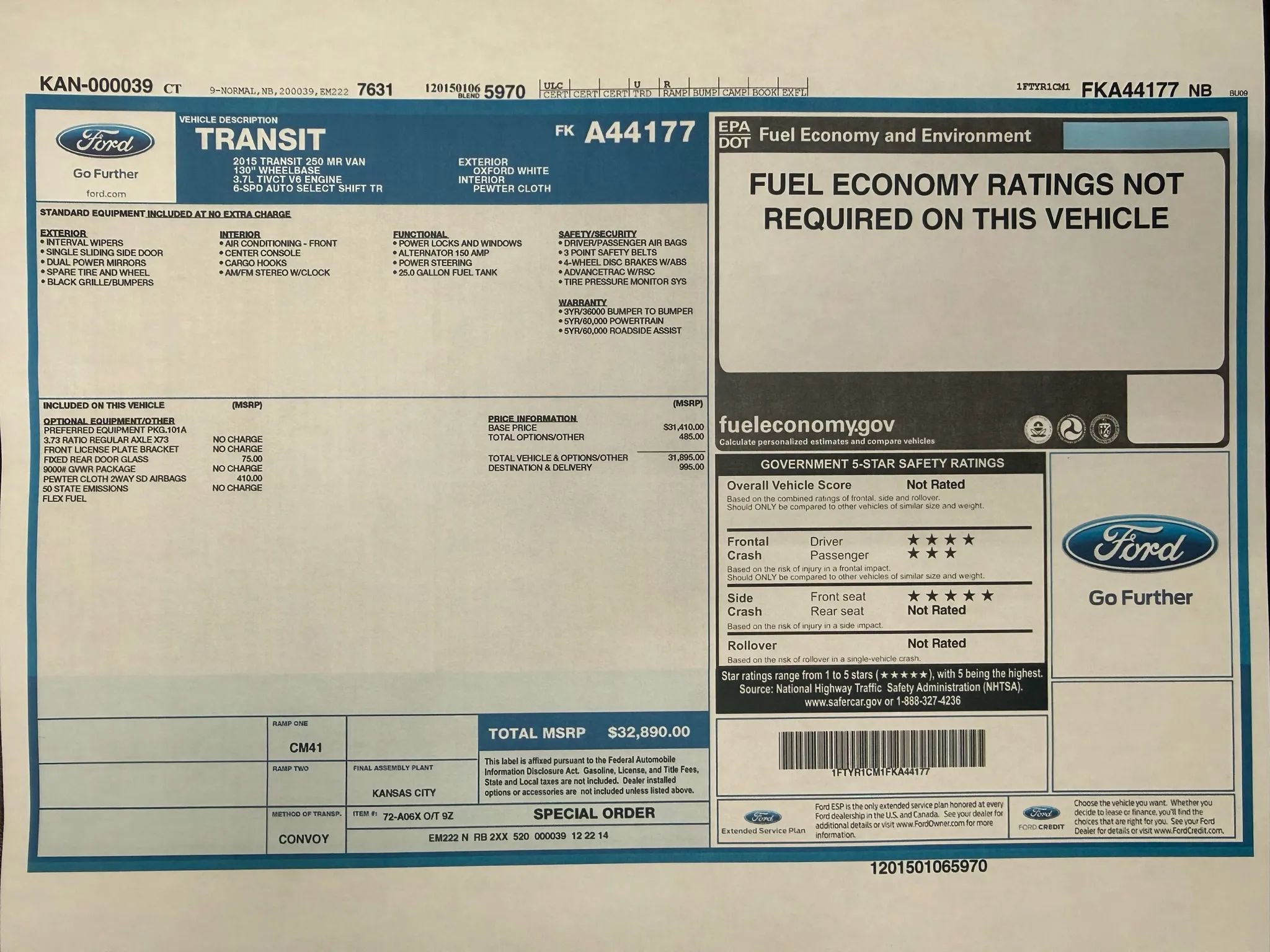 Used 2015 Ford Transit 250 130 Medium Roof image 4