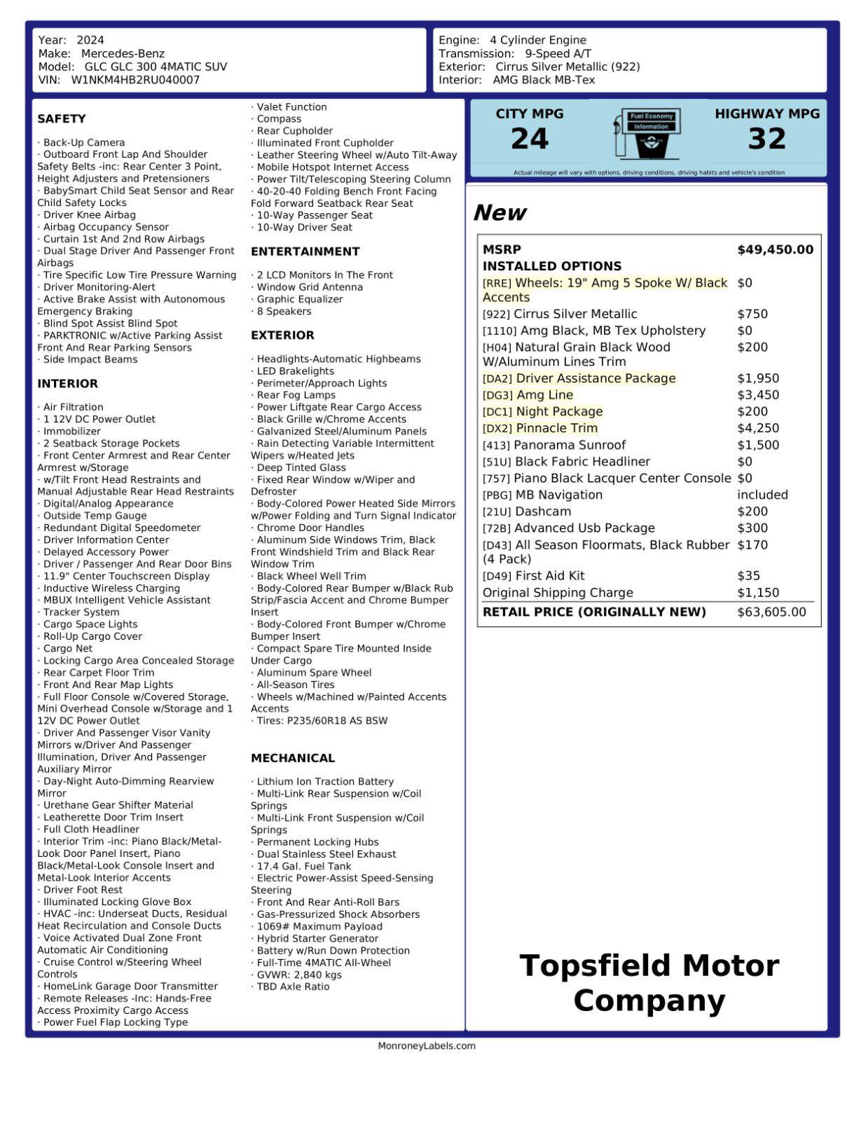 Used 2024 Mercedes-Benz GLC 300 4MATIC w/ AMG Line image 2