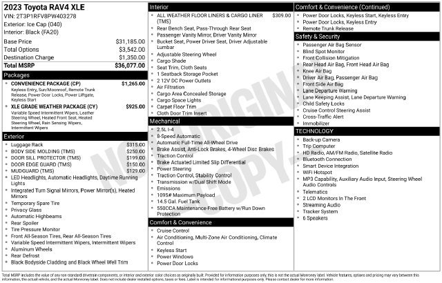 Used 2023 Toyota RAV4 XLE w/ Convenience Package AWD/4WD image 12