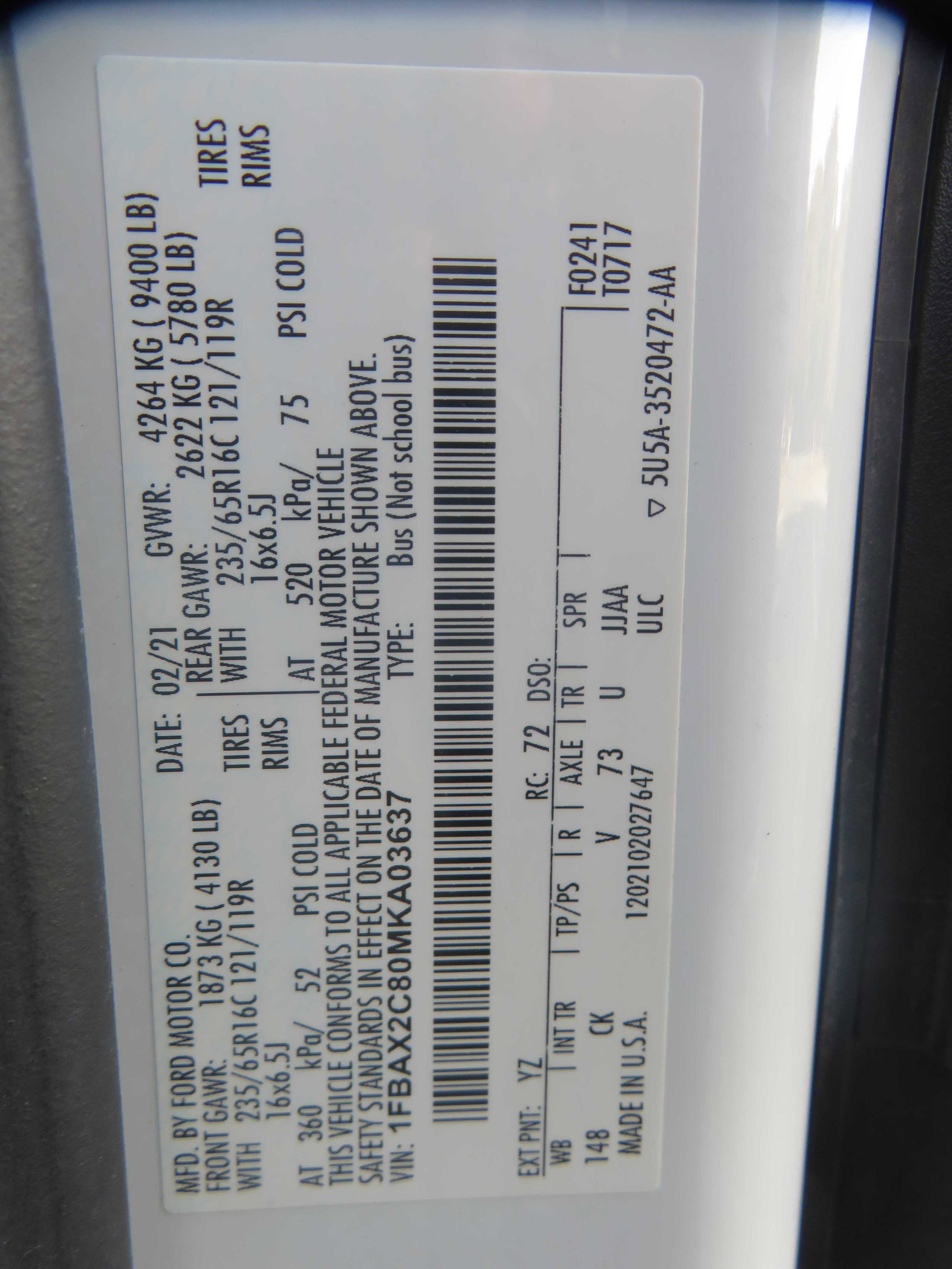 Used 2021 Ford Transit 350 XLT image 73