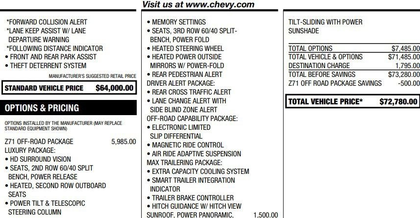 Used 2023 Chevrolet Tahoe Z71 w/ Z71 Off-Road Package AWD/4WD image 2