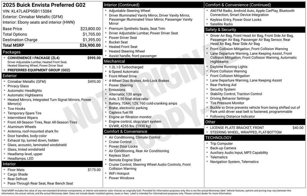 Used 2025 Buick Envista Preferred w/ Convenience I Package image 2