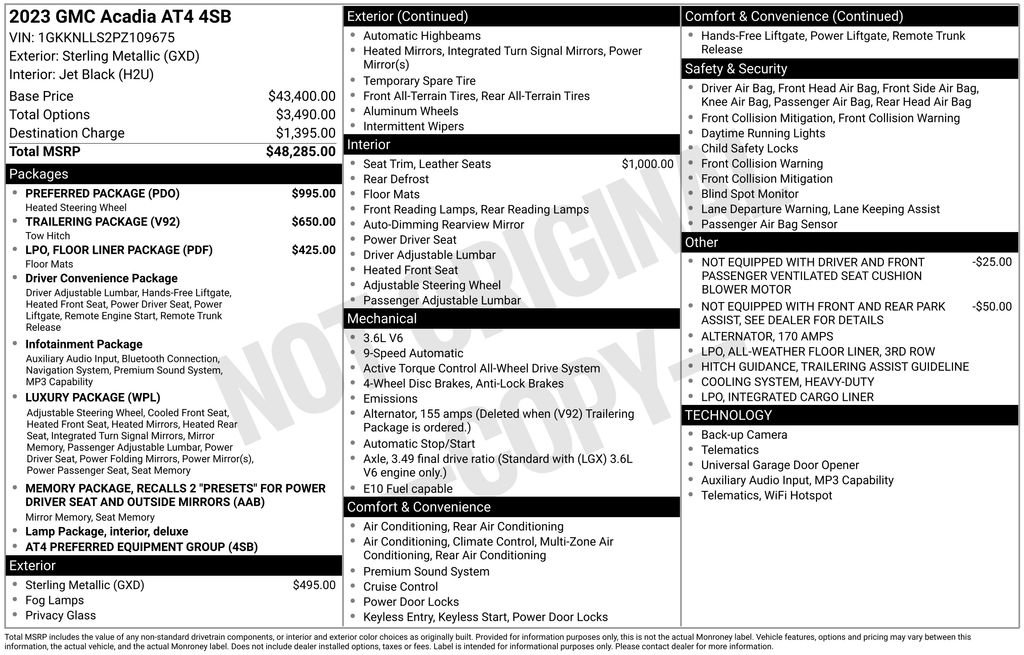 Used 2023 GMC Acadia AT4 w/ Preferred Package image 39