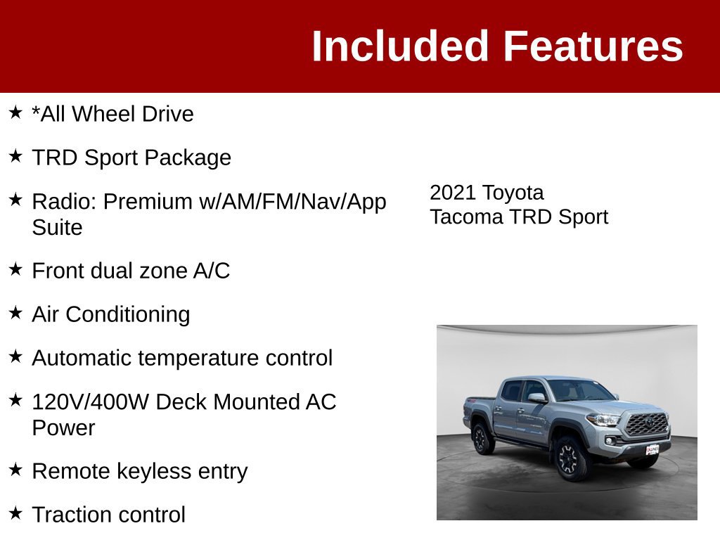 Used 2021 Toyota Tacoma TRD Sport AWD/4WD image 3
