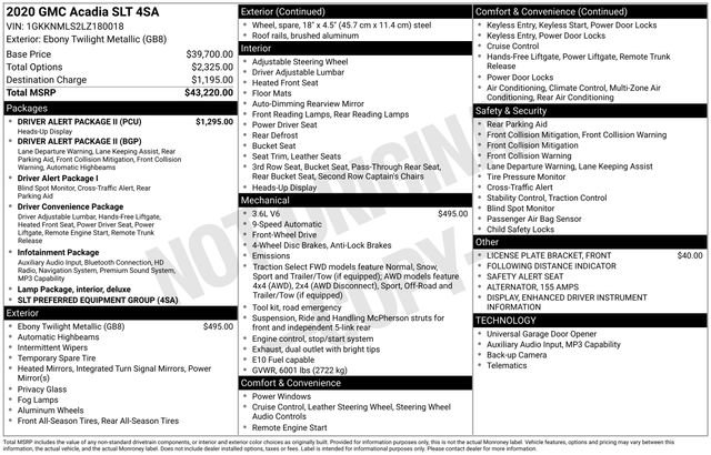 Used 2020 GMC Acadia SLT w/ Driver Alert Package II FWD image 12