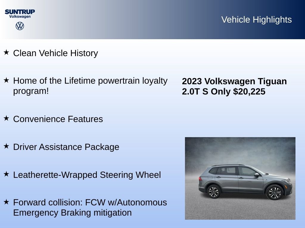 Used 2023 Volkswagen Tiguan S w/ Driver Assistance Package image 8