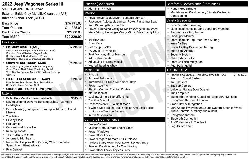 Used 2022 Jeep Wagoneer Series III w/ Premium Group I image 16