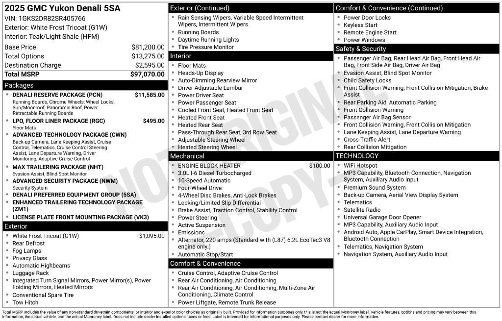 Used 2025 GMC Yukon Denali w/ Denali Reserve Package AWD/4WD image 7