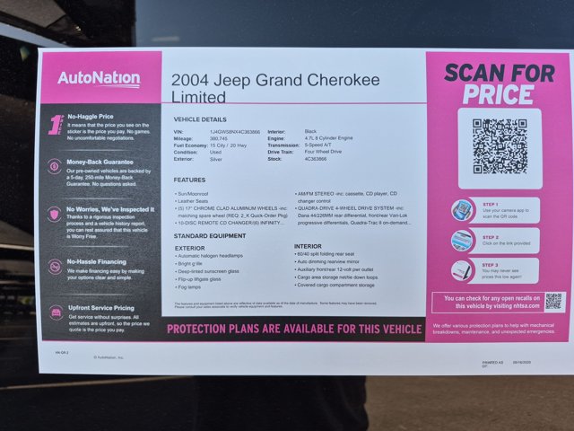 Used 2004 Jeep Grand Cherokee Limited w/ Trailer Tow Group IV AWD/4WD image 30