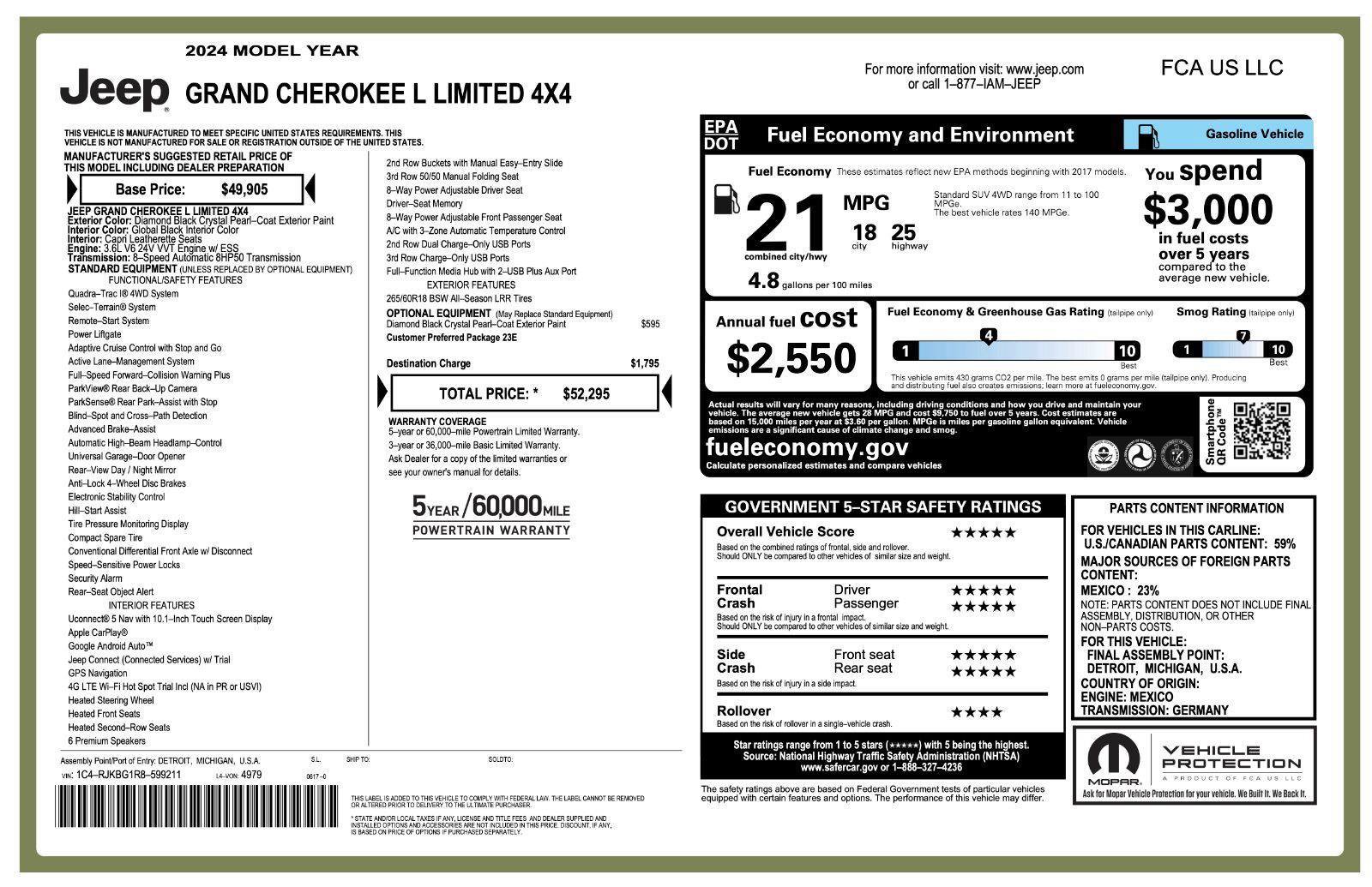 Used 2024 Jeep Grand Cherokee L Limited AWD/4WD image 45