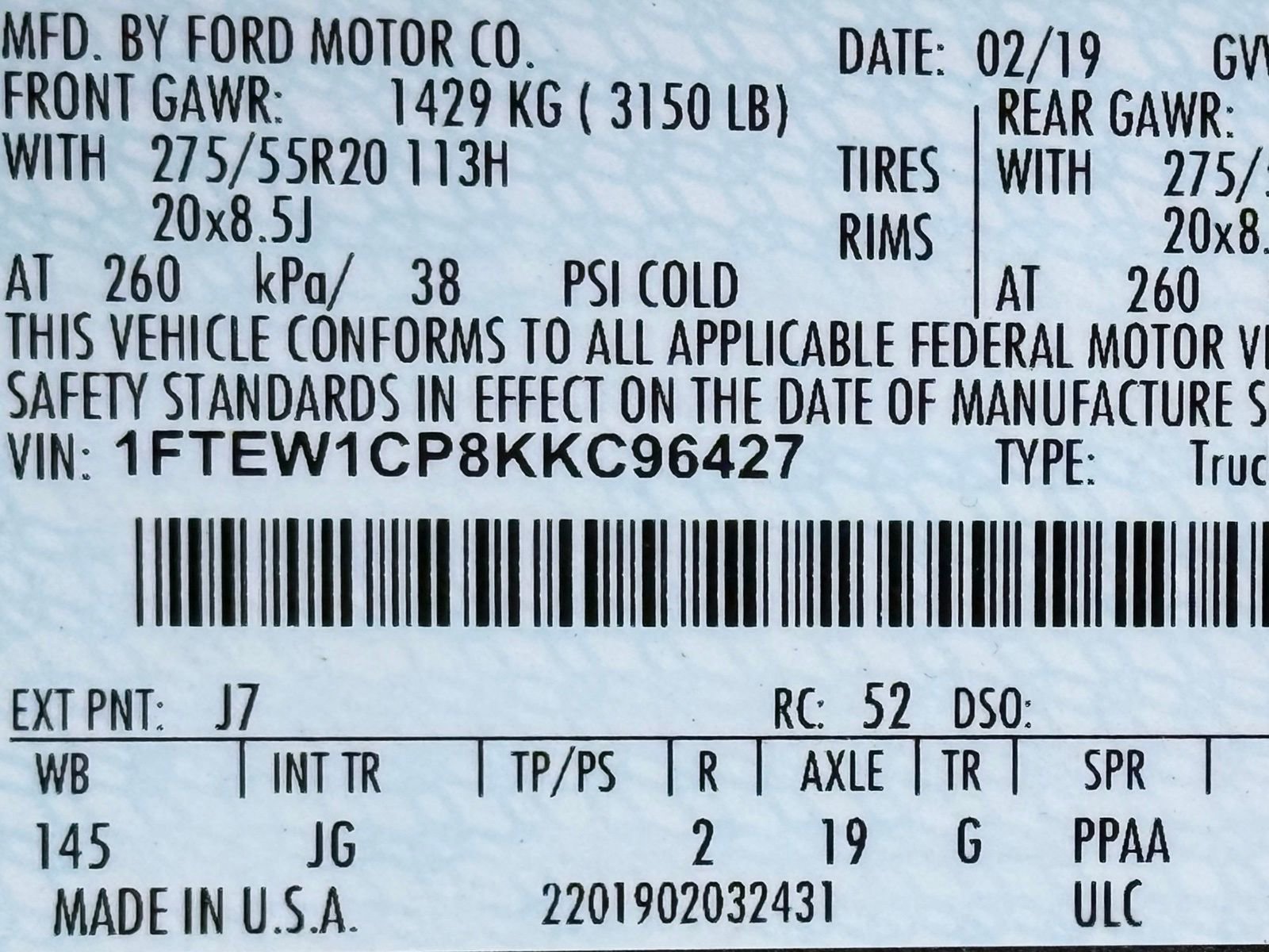 Used 2019 Ford F150 XL w/ Equipment Group 101A Mid image 49