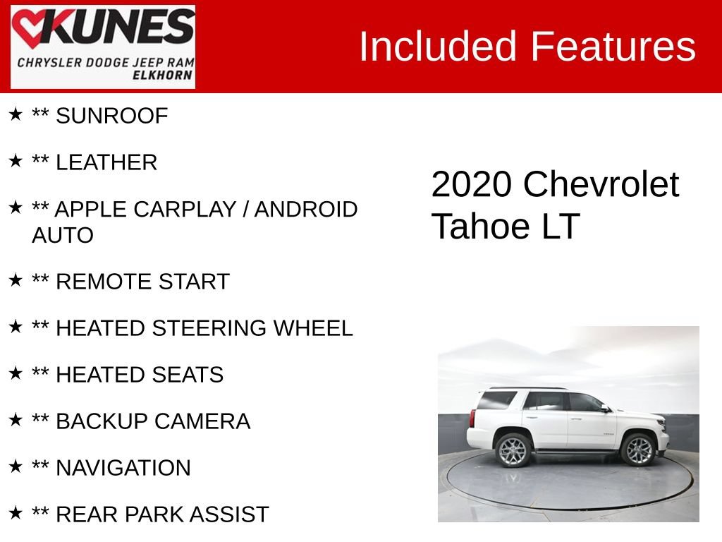 Used 2020 Chevrolet Tahoe LT AWD/4WD image 2