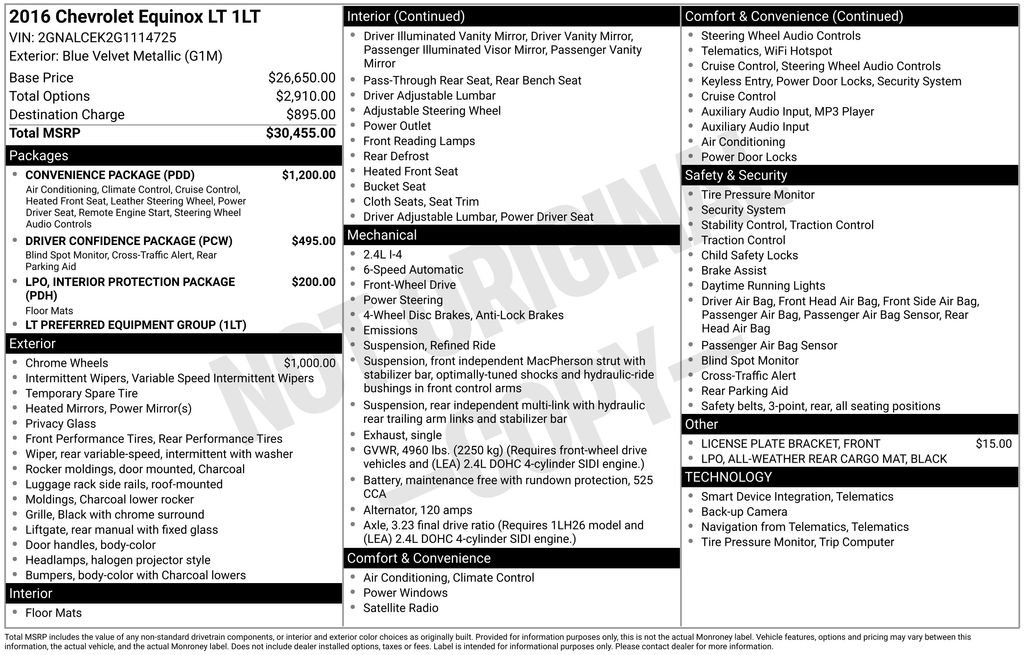 Used 2016 Chevrolet Equinox LT w/ Convenience Package image 34