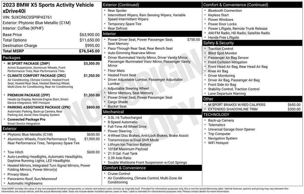 Used 2023 BMW X5 xDrive40i w/ M Sport Package AWD/4WD image 6